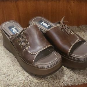 Ladies Wedge L.E.I. Open Toe Sandals 8M New